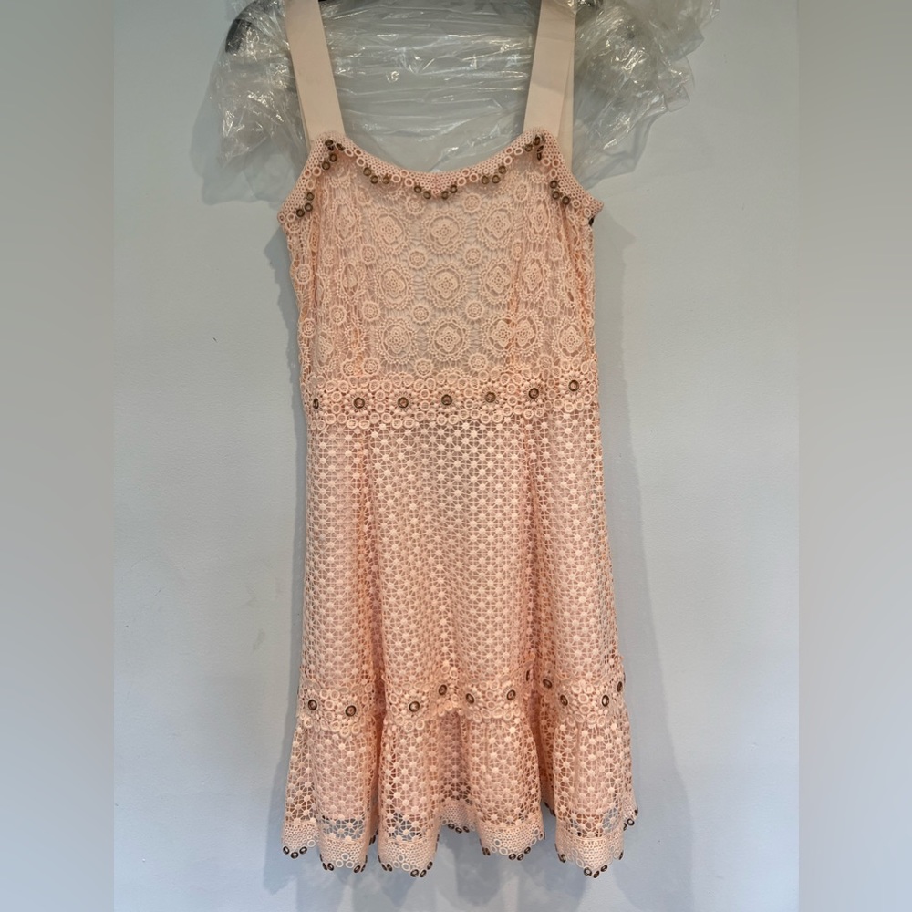Maje Rosalina Pink Eyelet Lace Grommet Dress NEW 🔥 - Picture 6 of 14